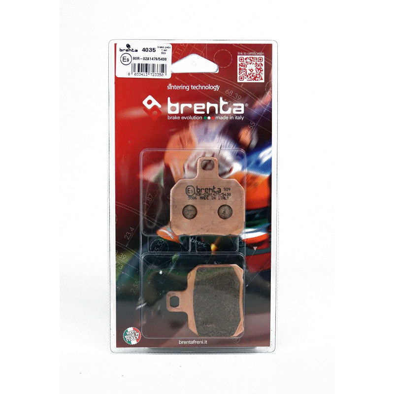 Plaquettes de Frein Arrière Brenta pour Norton V4SV (2022) - Métal Fritté - BR4035 Plaquettes de Frein Arrière Brenta pour Norton V4SV (2022) - Métal Fritté - BR4035