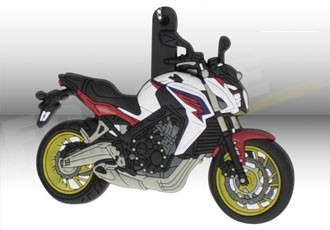 Porte-Clefs 3D HONDA CB 650 F Blanc / Bordeaux