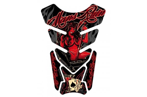 Protection de Réservoir Moto Universel Street MANS RUIN Noir - Rouge