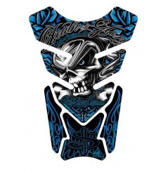 Protection de Réservoir Moto Universel Street DEATH OR GLORY Noir - Bleu