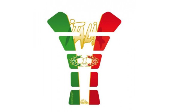 Protection de Réservoir Moto Universel Street ITALIA Vert - Blanc - Rouge