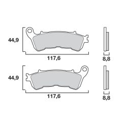 Pack Plaquettes de Frein Avant Brenta pour Honda CBF 1000 Abs (06-10) - Métal Fritté - BR4081