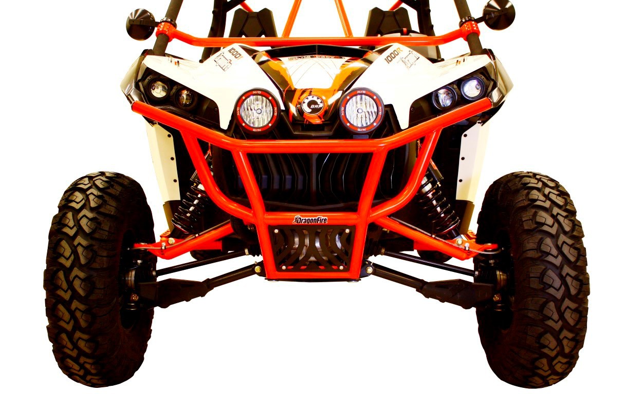 Bumper Avant Rouge DRAGONFIRE pour SSV Can Am MAVERICK 1000 X DS - TURBO (15-17) MAVERICK 1000 (13-17)