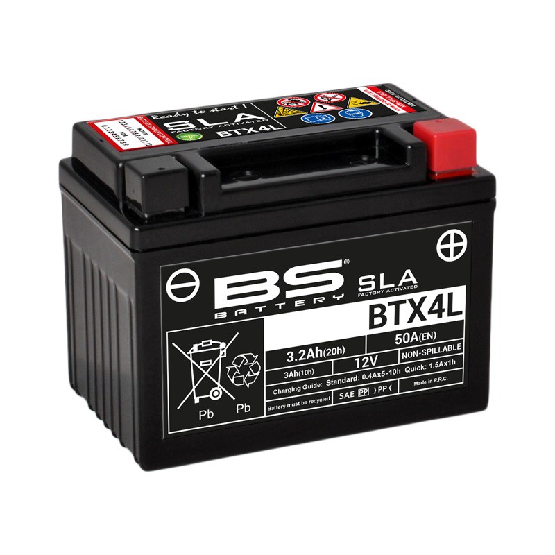 Batterie Moto BTX4L-SLA  (YTX4L-BS - CTX4L-BS) BS Battery