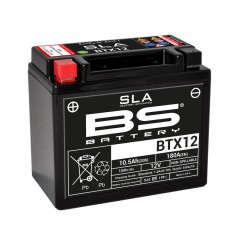 Batterie Moto BS BTX12-SLA  (YTX12-BS - CTX12-BS)