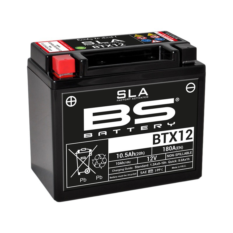 Batterie Moto BS BTX12-SLA  (YTX12-BS - CTX12-BS)