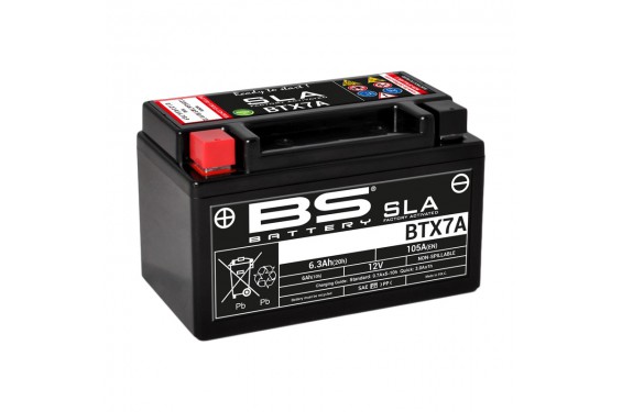 Batterie Moto BS BTX7A-SLA  (YTX7A-BS)