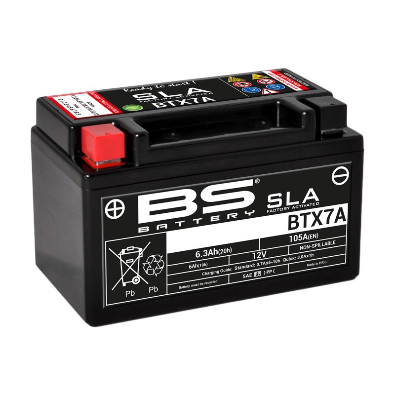 Batterie Moto BS BTX7A-SLA  (YTX7A-BS)
