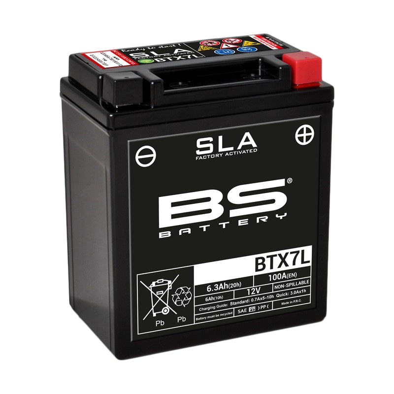 Batterie Moto BS BTX7L-SLA  (YTX7L-BS)