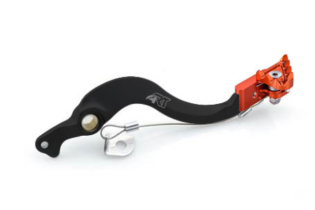 Pédale de Frein Alu Anodisé Noir et Orange ART Moto pour KTM EXC125 (08-16) EXC200 (08-16) EXC250 (08-16) EXC300 (08-16) EXC450 