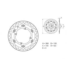 Disque de Frein Avant Brembo pour TE 125 (10-13) TE 250 (02-10) TE 310 (08-12)