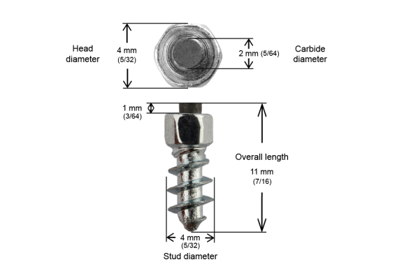 Crampons Vissables IGRIP ST11 11mm x 150pcs pour Pneus Quad - SSV Crampons Vissables IGRIP ST11 11mm x 150pcs pour Pneus Quad - SSV