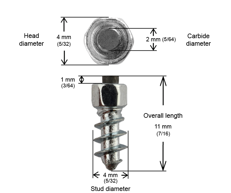 Crampons Vissables IGRIP ST11 11mm x 150pcs pour Pneus Quad - SSV