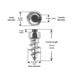 Crampons Vissables IGRIP ST15 15mm x 150pcs pour Pneus Quad - SSV