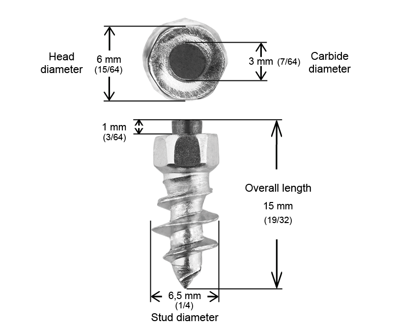 Crampons Vissables IGRIP ST15 15mm x 150pcs pour Pneus Quad - SSV