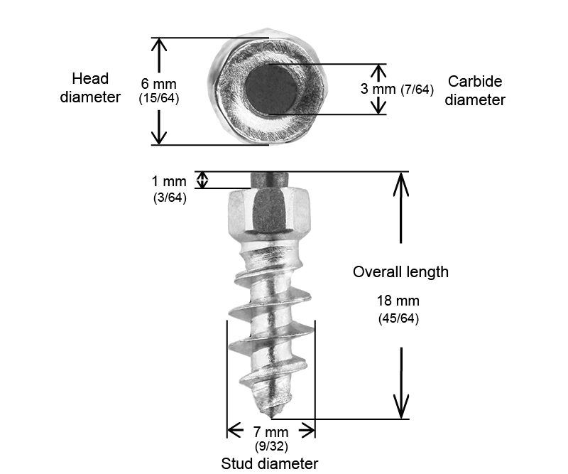 Crampons Vissables IGRIP ST18 18mm x 150pcs pour Pneus Quad - SSV