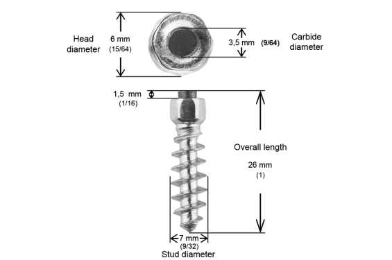 Crampons Vissables IGRIP ST25 25mm x 150pcs pour Pneus Quad - SSV Crampons Vissables IGRIP ST25 25mm x 150pcs pour Pneus Quad - SSV