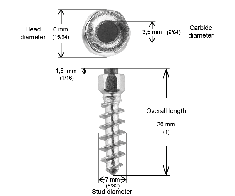 Crampons Vissables IGRIP ST25 25mm x 150pcs pour Pneus Quad - SSV