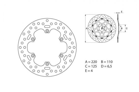 Disque de Frein Arrière Moto Brembo pour KTM EXC125 (93-16) EXC250 (98-18) EXC300 (97-17) EXC400 (00-07)
