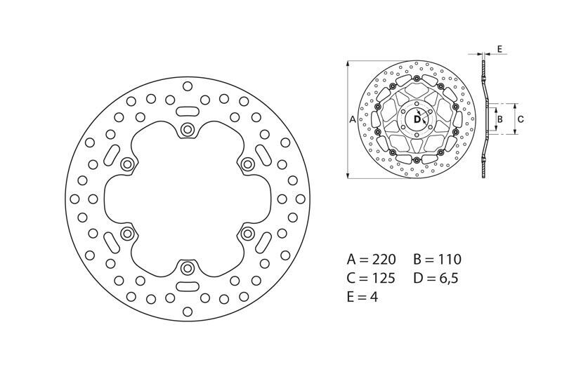 Disque de Frein Arrière Moto Brembo pour GASGAS EC250 F (11-16) EC300 F (13-16) EC450  F (13-16)
