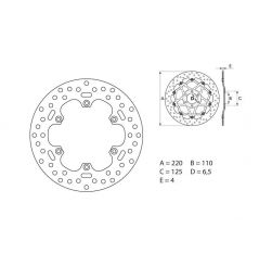 Disque de Frein Arrière Moto Brembo pour EXC-F 250 (00-23) EXC-F 350 (12-23) EXC-F 450 (07-24)