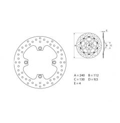 Disque de Frein Arrière Moto Brembo pour Husqvarna TE250 (05-10) TE310 (10-13) TE450 (06-11) TE510 (04-10)