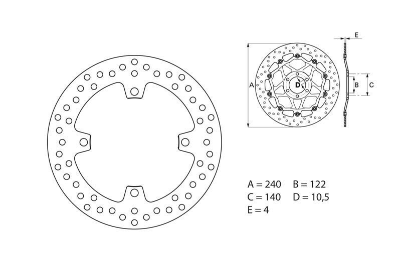Disque de Frein Arrière Moto Brembo pour Suzuki RM-Z250 (07-20) RM-Z450 (05-20)
