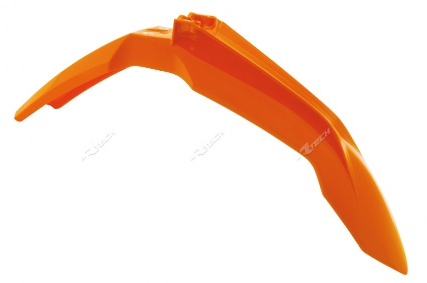 Garde Boue Avant Orange / Blanc RaceTech Moto pour KTM EXC-F250 (14-16) EXC-F350 (14-16) EXC450 (14-16) EXC500 (14-16) - R-PAKTM