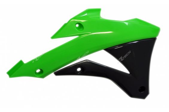 Ouies de Radiateur Vert et Noir RaceTech Moto pour Kawasaki KX85 (14-18)