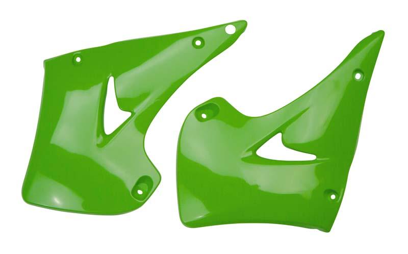 Ouies de Radiateur Vert UFO Moto pour Kawasaki KX125 (03-08) KX250 (03-08) - KA03738