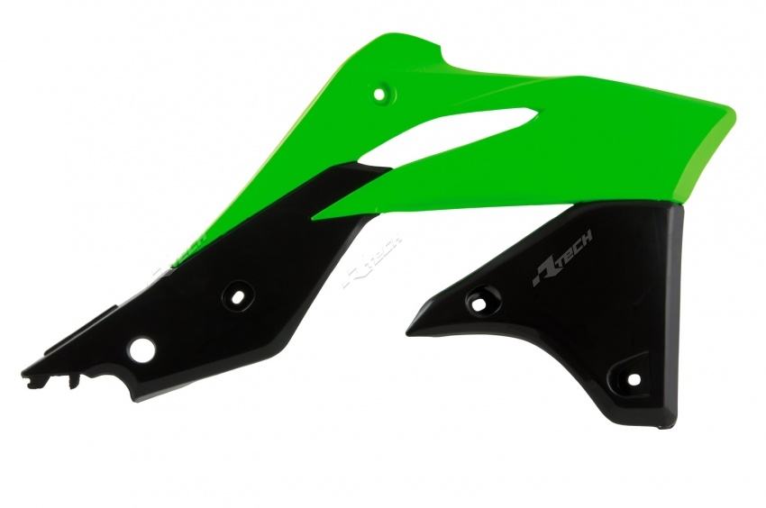 Ouies de Radiateur Vert et Noir Polisport Moto pour Kawasaki KX250 F (13-16) - 8416900001