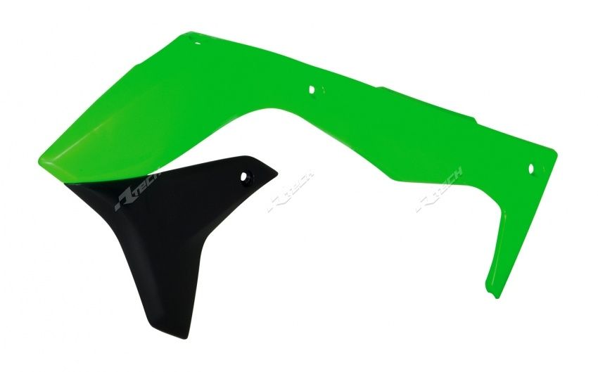 Ouies de Radiateur Vert/Noir RaceTech Moto pour Kawasaki KX450 F (16-18) - R-CVKXFVFNR16