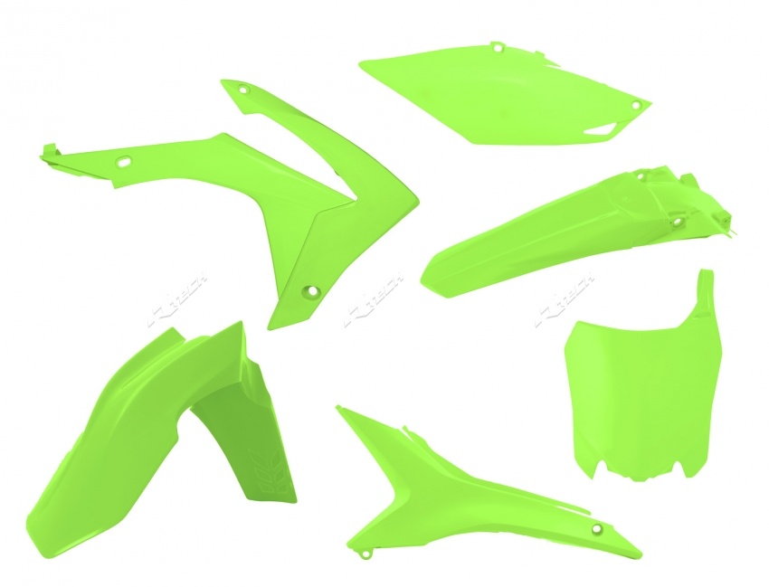 Kit Plastique RaceTech pour Moto Honda CRF250 R (14-17) CRF450 R (13-16) | Jaune fluo