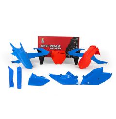 Kit Plastique RaceTech pour Moto KTM SX125 (16-18) SX150 (16-18) SX250 (17-18) - Edition Vintage Bleu Orange