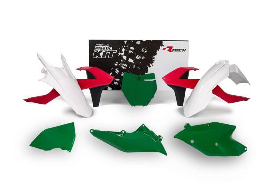Kit Plastique RaceTech pour Moto KTM SX125 (16-18) SX150 (16-18) | Edition Vintage Rouge Vert