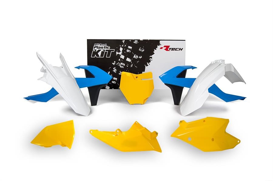 Kit Plastique RaceTech pour Moto KTM SX-F250 (16-18) SX-F350 (16-18) SX-F450 (16-18) | Edition Vintage Bleu Jaune