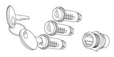 Kit 3 Cylindre Barillet + 2 clés ROUGE pour les Valises Shad SH23-SH35-SH36-SH43
