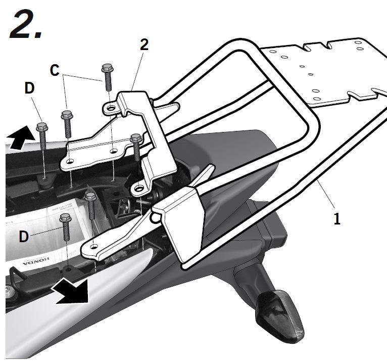 Support Top Case Shad CBR250 R (11-17)