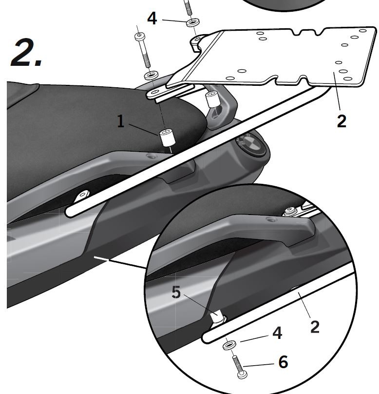 Support Top Case Shad BMW C600 Sport (12-15) C650 Sport (15-21)