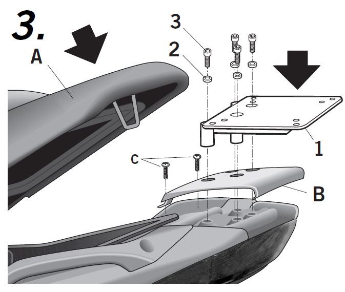 Support Top Case Shad Nexus 250 et 500 (06-14) Nexus 300 (13-22)