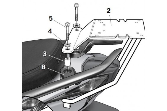 Support Top Case Shad K-XCT 125 et 300 de (12-13)
