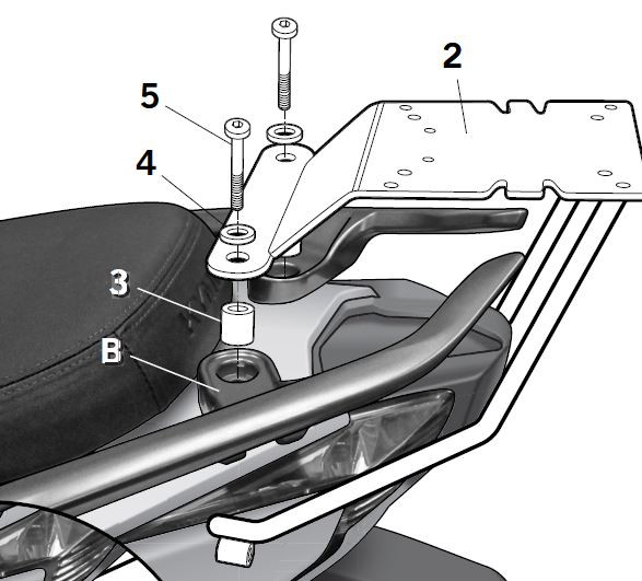 Support Top Case Shad K-XCT 125 et 300 de (12-13)