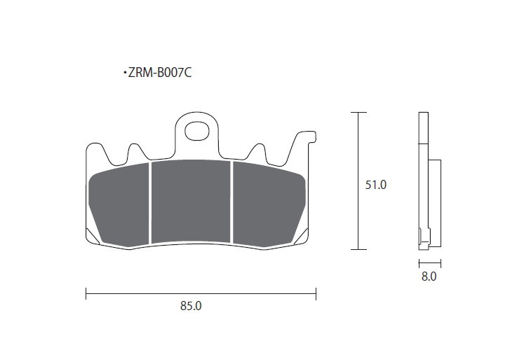 Plaquette de frein Racing / Compétition ZCOO ZRM-B007 EX - Carbone Céramique Compétition
