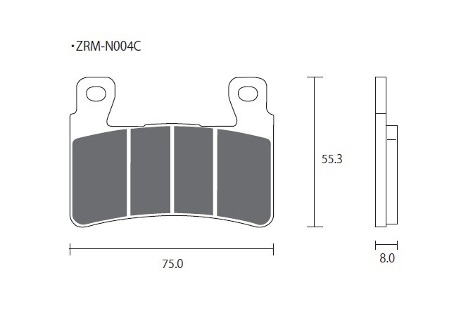Plaquette de frein Racing / Compétition ZCOO ZRM-N004 EX - Carbone Céramique Compétition
