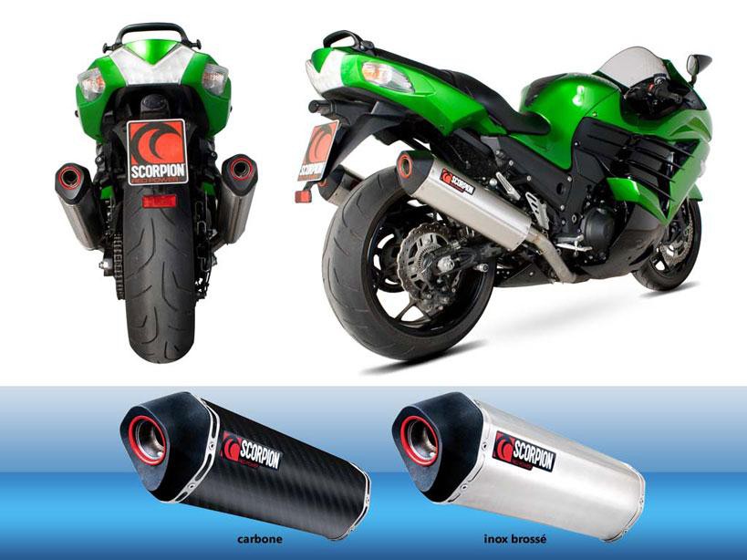 Silencieux Scorpion Serket Inox Kawasaki ZZR1400 (12-18)