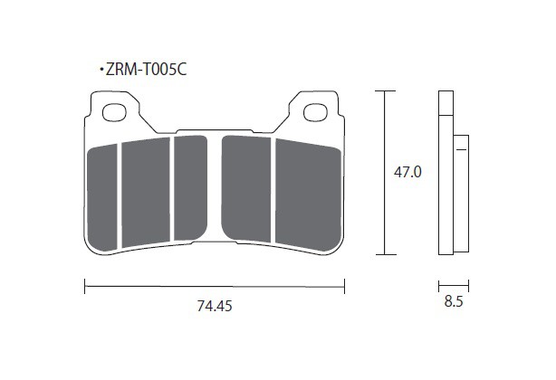 Plaquette de frein Racing / Compétition ZCOO ZRM-T005 EX - Carbone Céramique Compétition