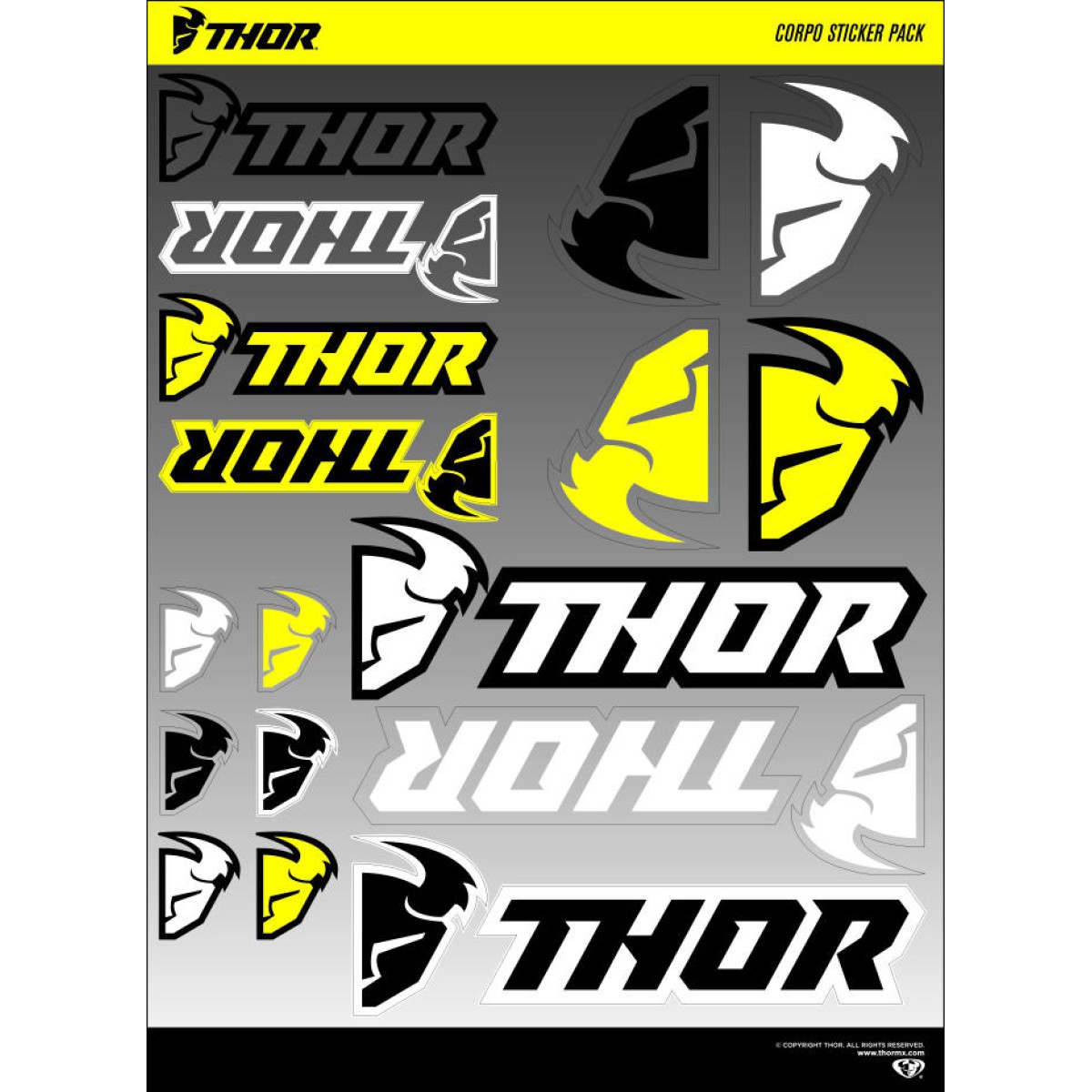 Planche Adhésive Stickers THOR Corpo pour Moto / Quad