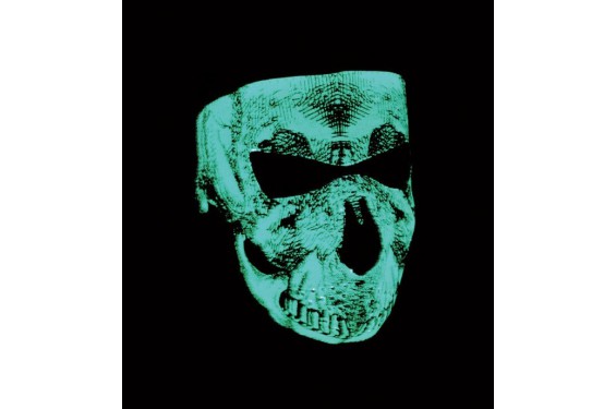 Masque Facial Néoprène ZANHEADGEAR Skull Face Phosphorescent Moto - Quad - Scooter