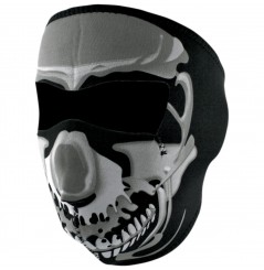 Masque Facial Néoprène ZANHEADGEAR Chrome Skull Moto - Quad - Scooter
