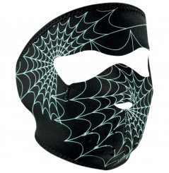 Masque Facial Néoprène ZANHEADGEAR Spiderweb Phosphorescent Moto - Quad - Scooter